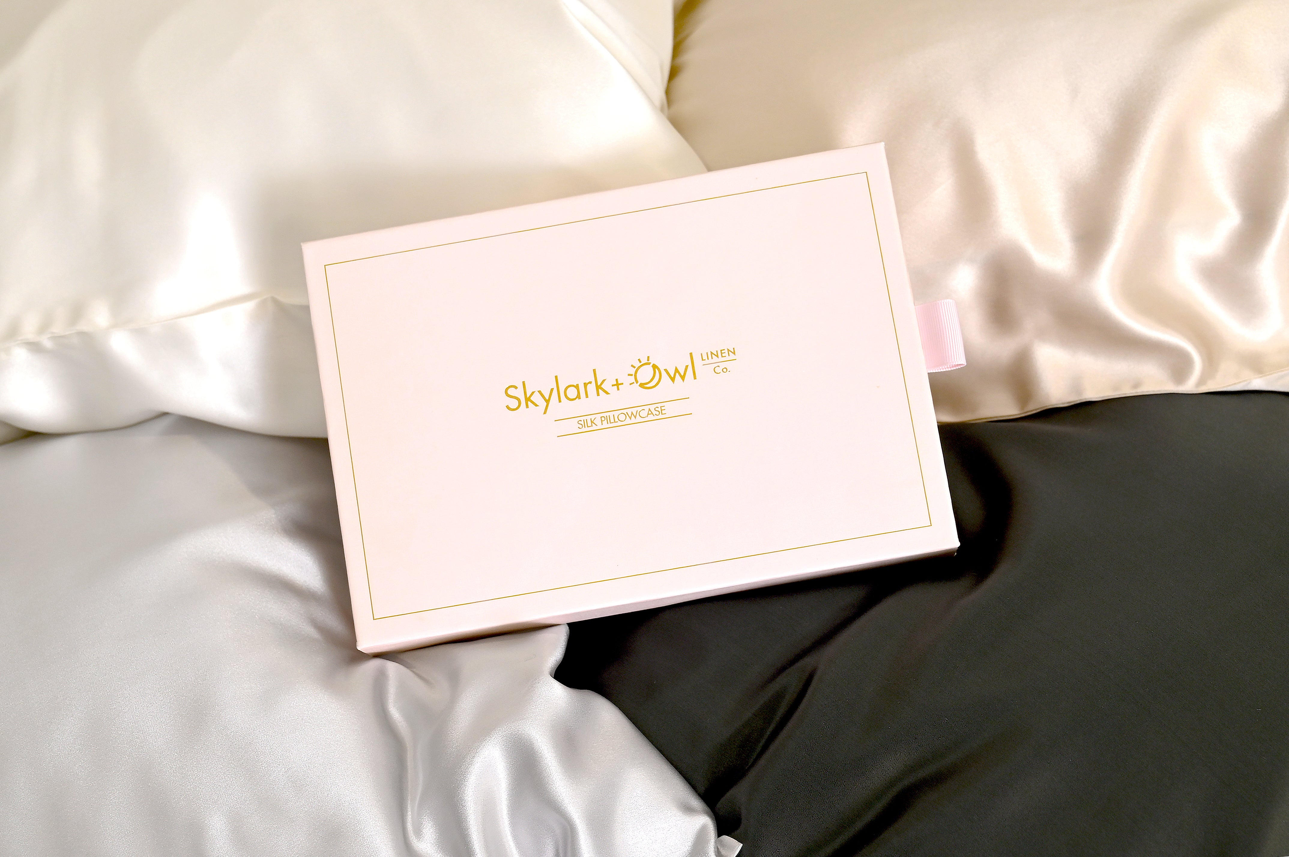 Skylark+Owl Silk Pillowcase luxury box