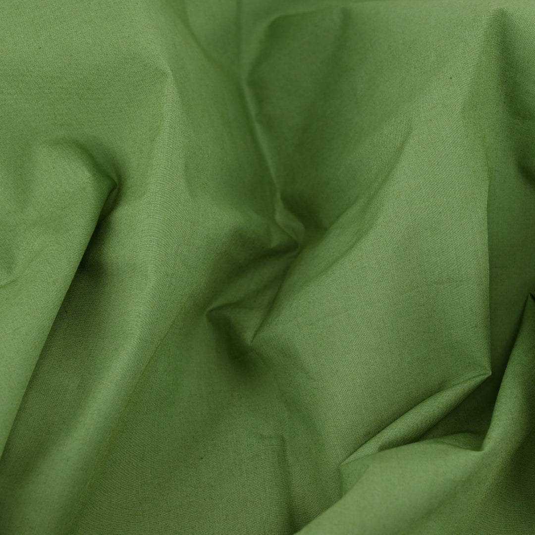 Organic Percale Green Duvet Cover Close Up