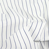 Organic Percale Navy Stripe Fabric Swatch