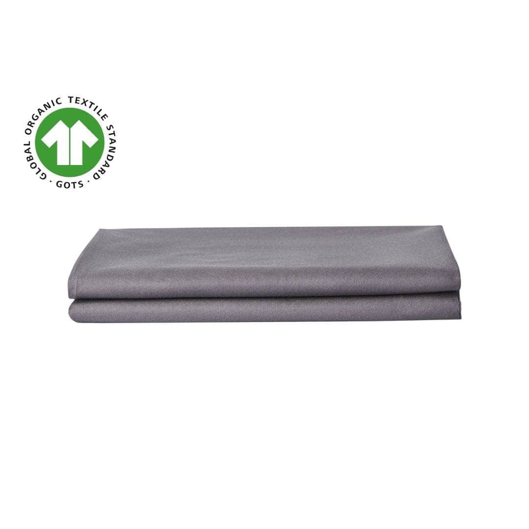 Two Organic Percale Pillowcases in Charcoal