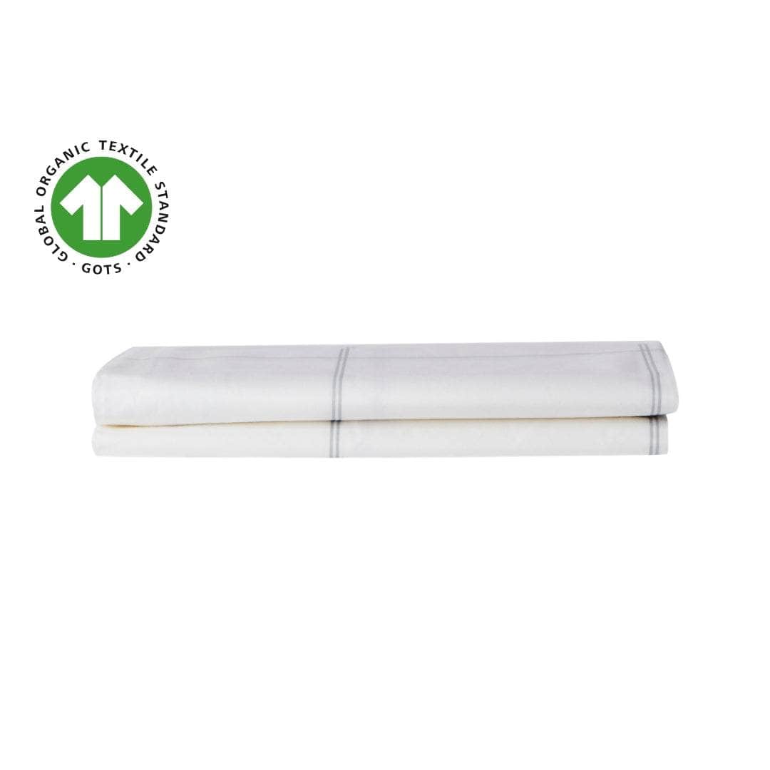 Two Organic Percale Pillowcases in Grey Frame