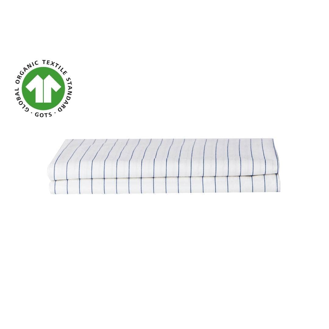 Two Navy Strip pillowcases