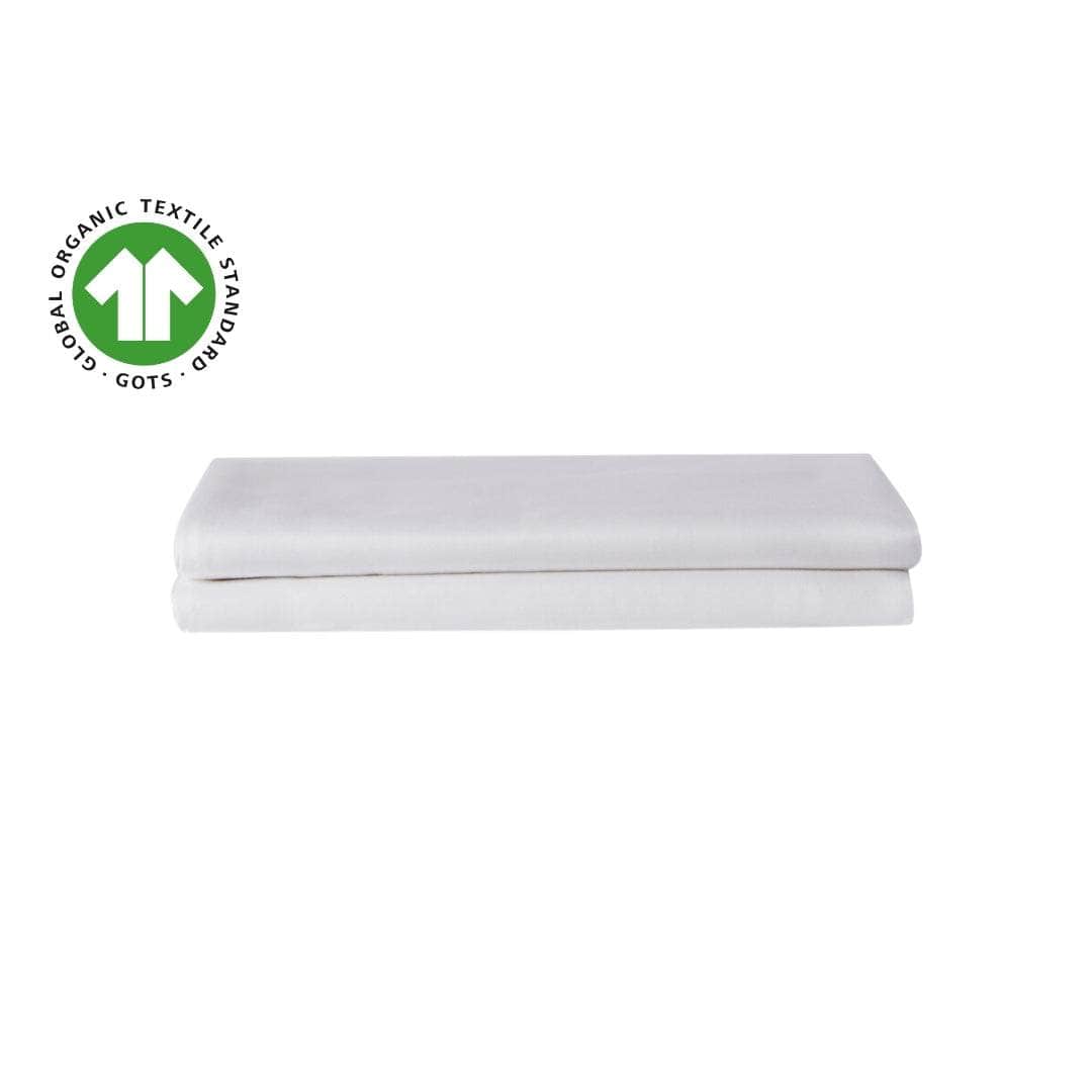 Organic Percale White Pillowcase Set