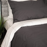 Bed with Organic Percale Charocal bedding