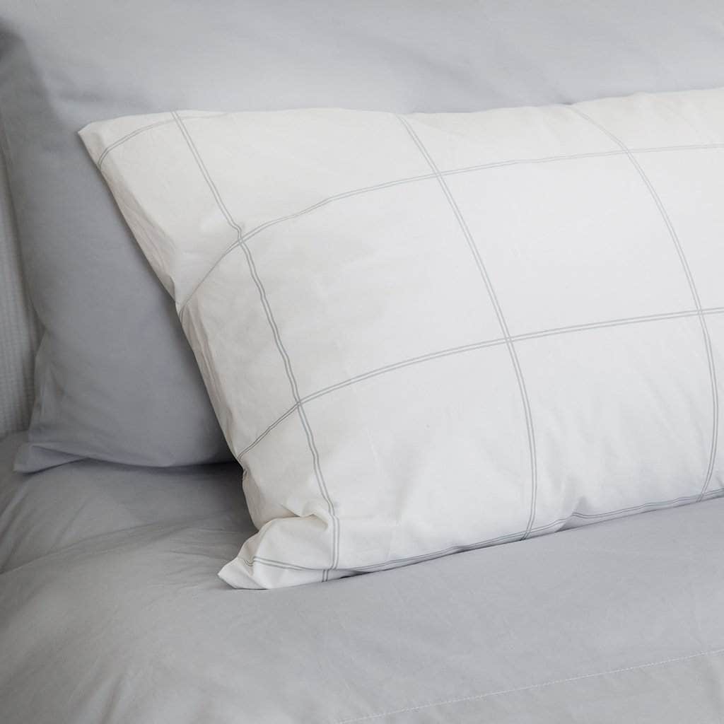 Close up of bed with Grey Frame Pillowcase