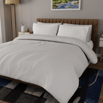 Bed with Organic Percale in Light Grey