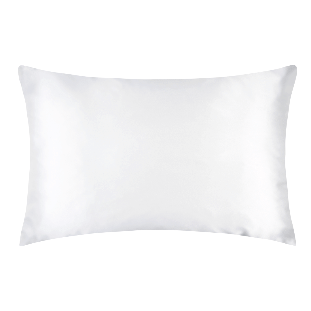 White fashion silk pillowcase