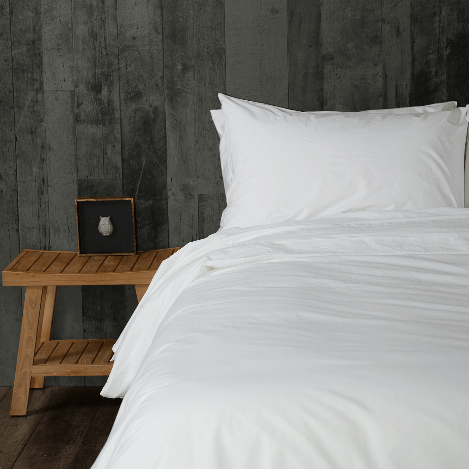Washed Percale Duvet cover in white | Skylark+Owl Linen Co.