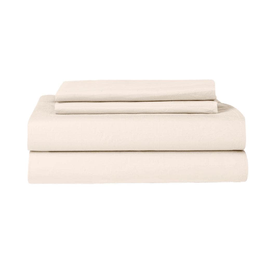 Essential Collection Percale Sheet set in Dune which includes 1 flat sheet, 1 fitted sheet and 2 pillowcases