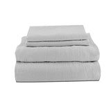 Folded linen sheet set in Mushroom 2 Pillowcases 1 Fitted sheet 1 loose sheet