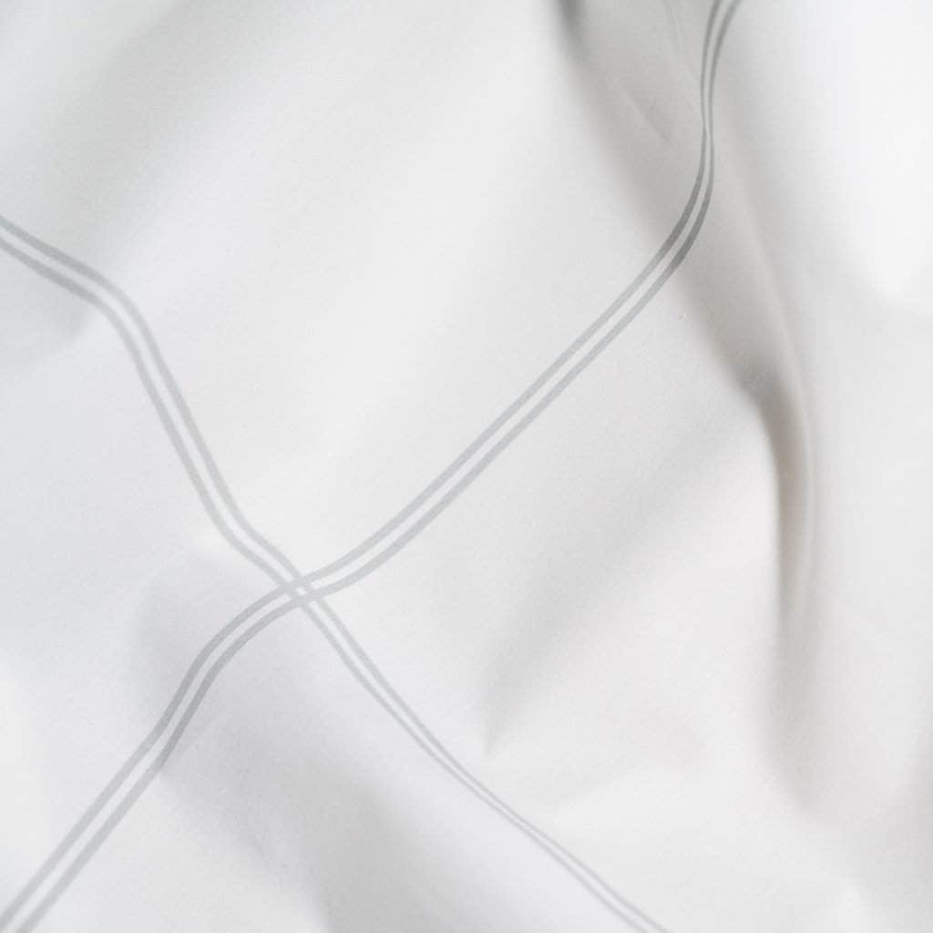 Close Up of Organic Percale Pillowcases in Light Grey Frame