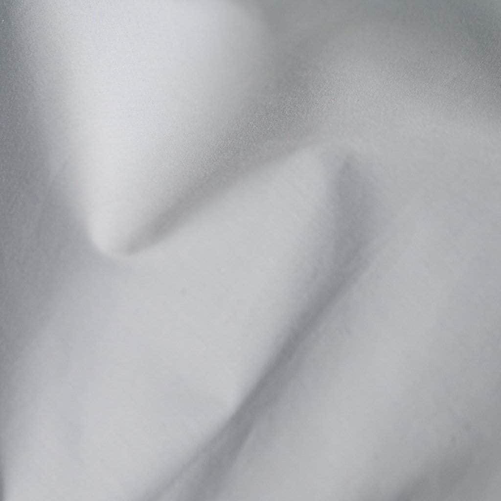 Close Up of Organic Percale Pillowcases in Light Grey