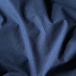 Close Up of Organic Percale Pillowcases in Navy