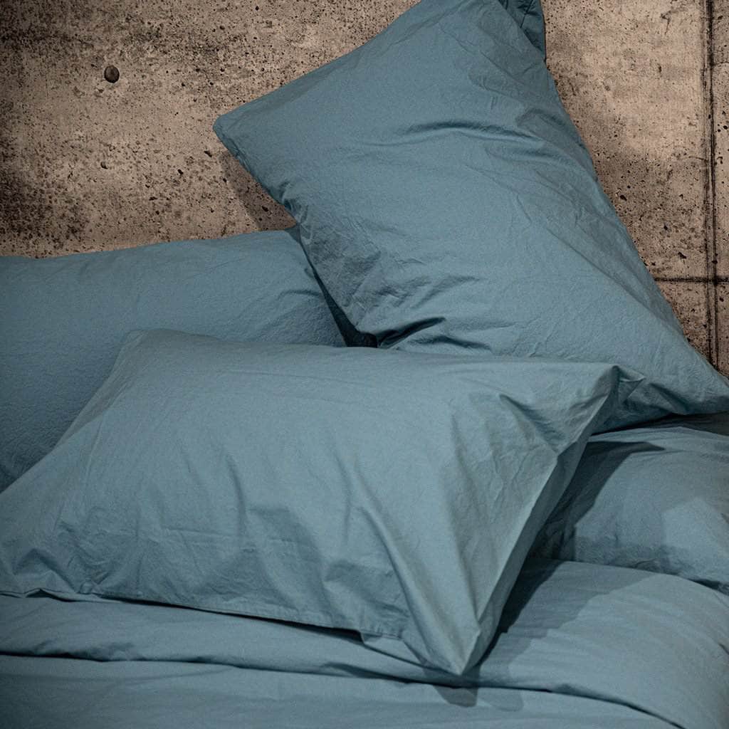 Washed Percale Pillowcases | Baltic Sea | Skylark+Owl Linen Co.
