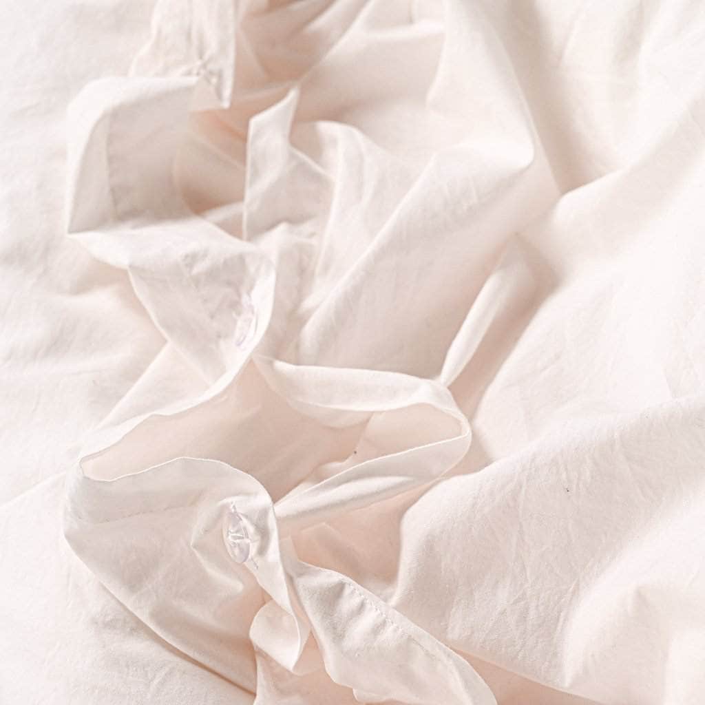 Washed Percale Duvet Cover | Coconut Cream | Skylark+Owl Linen Co.