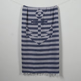 Nautical Navy Blue Peshtemal Turkish Towel