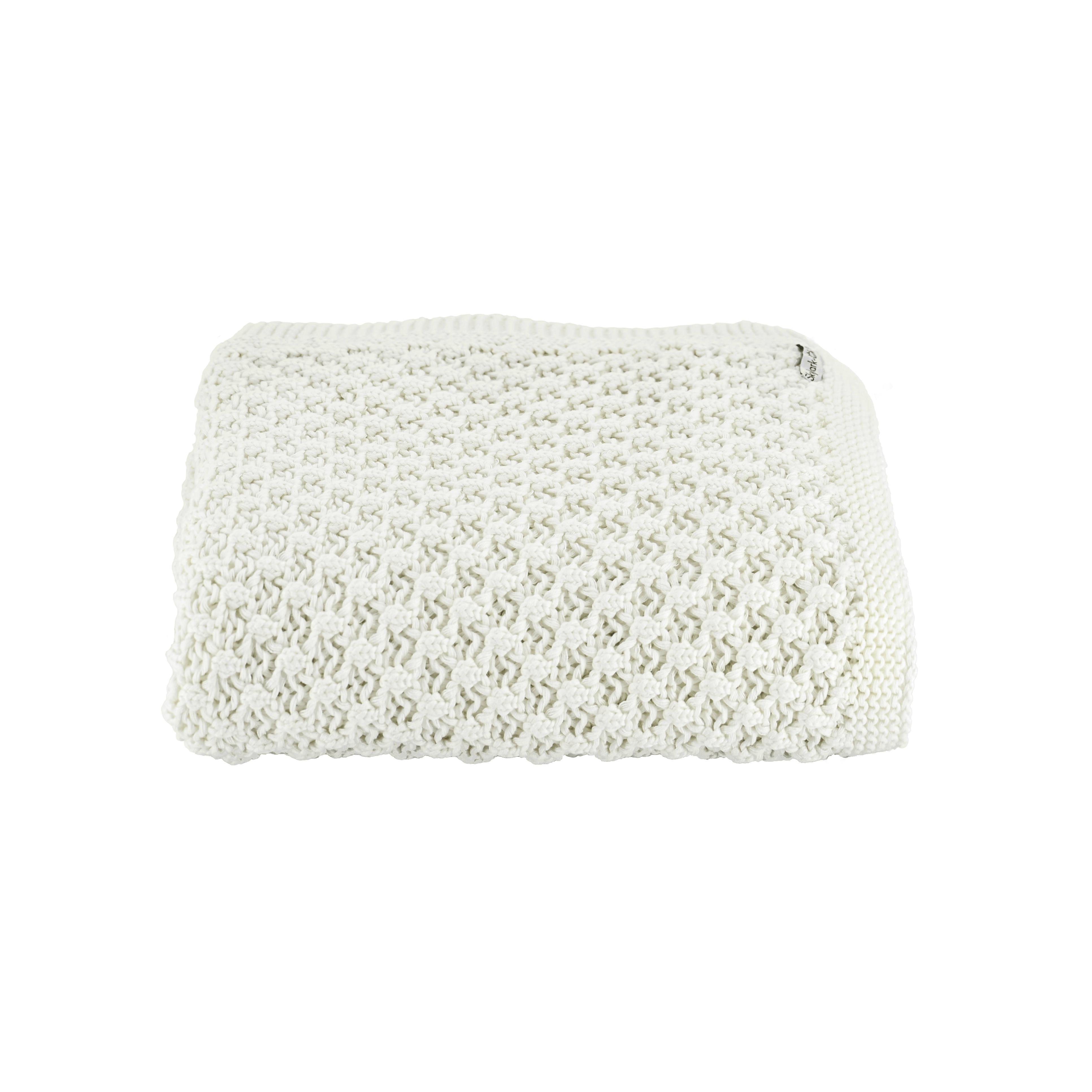 White Knitted Throw Blanket