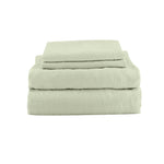green linen bed sheet set including 2 pillowcases  1 flat sheet 1 fitted sheet