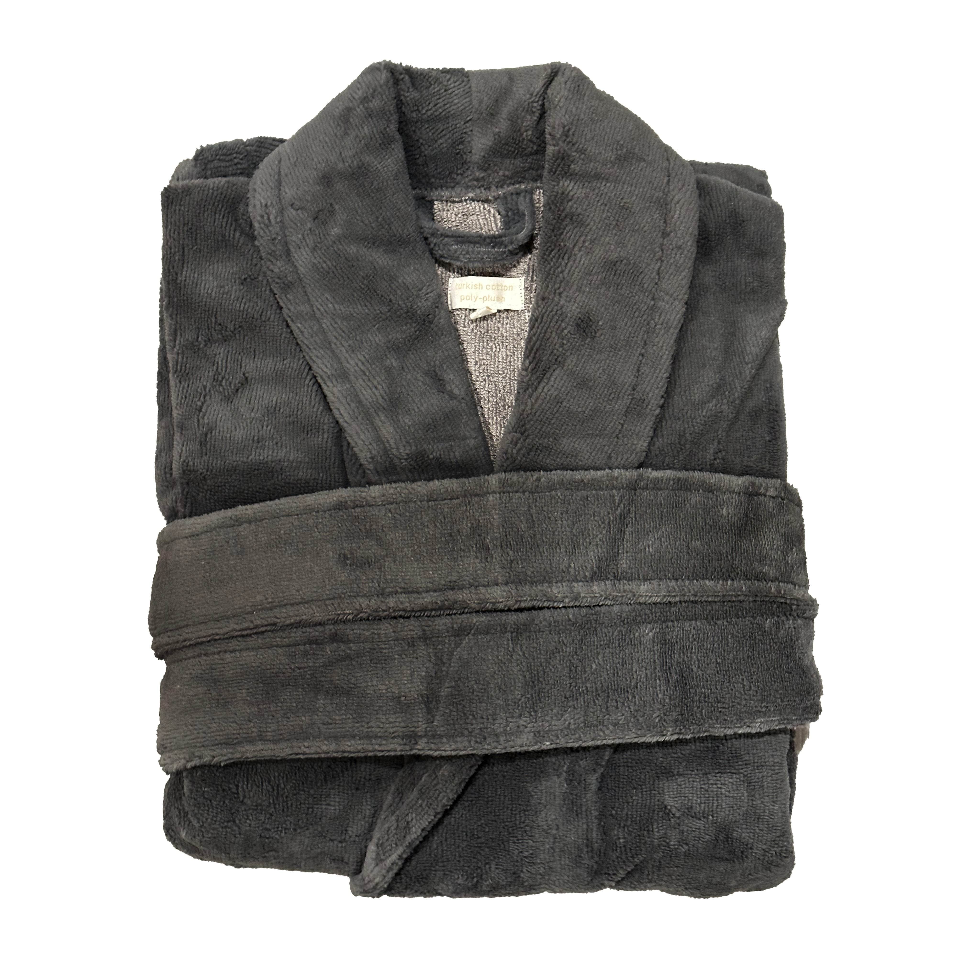 Dark Grey Velour Bathrobe Canada