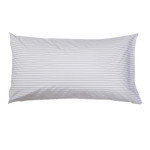 Pillow with Organic Percale Pillowcase in Charcoal Stripe