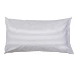 Pillow with Organic Percale Pillowcase in Charcoal Stripe