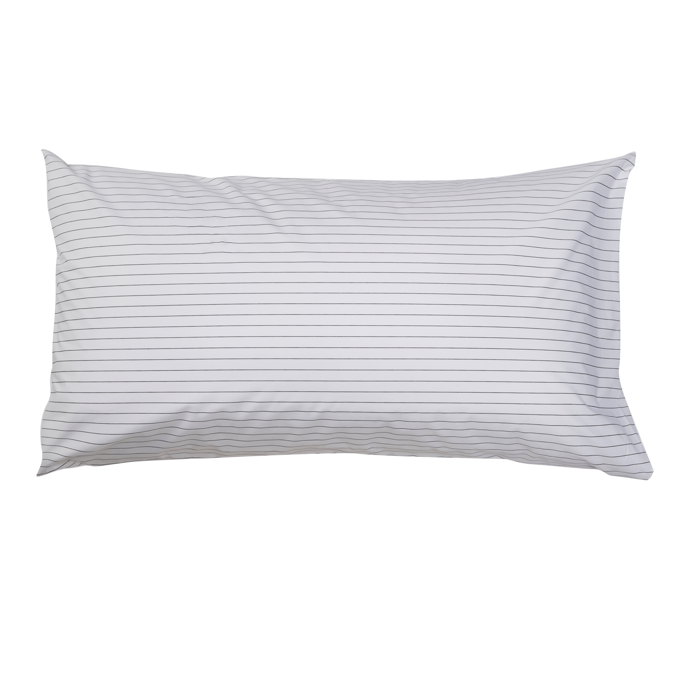 Pillow with Organic Percale Pillowcase in Charcoal Stripe