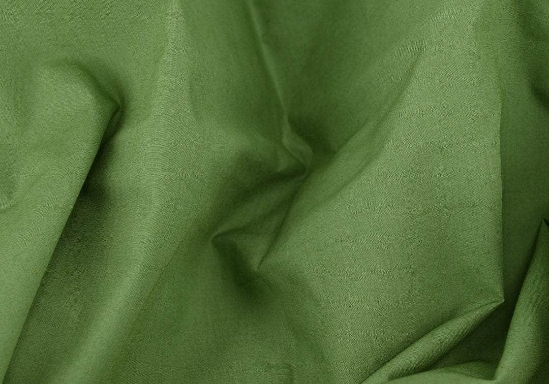 Organic Percale Green Duvet Cover Close Up