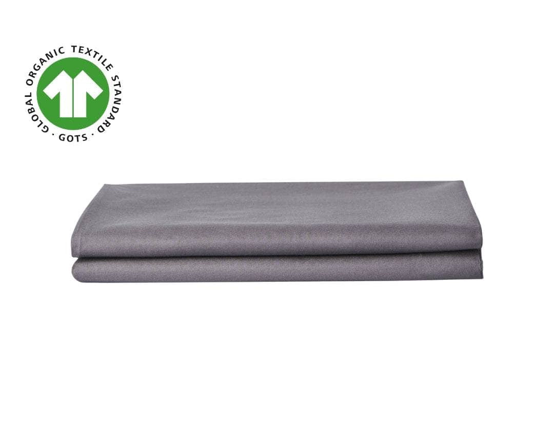 Two Organic Percale Pillowcases in Charcoal