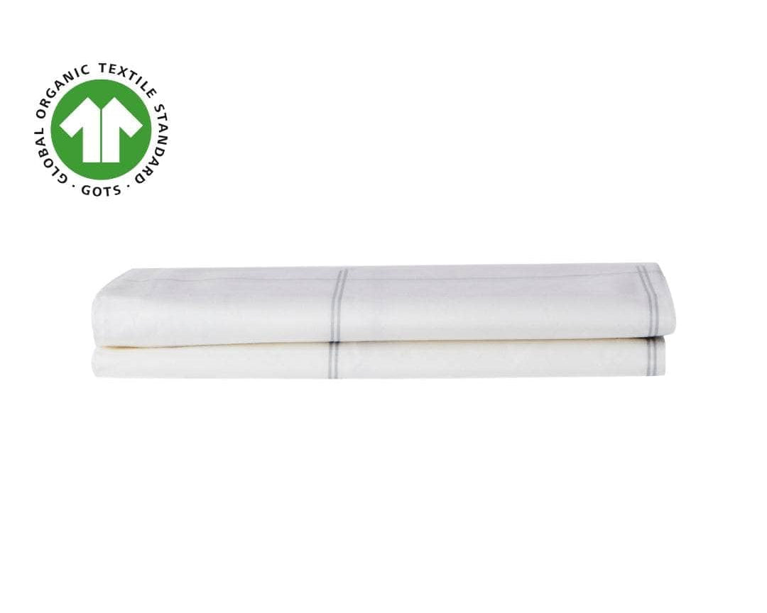 Two Organic Percale Pillowcases in Grey Frame
