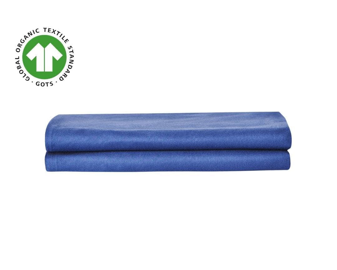 Two Organic Percale Pillowcases in Navy