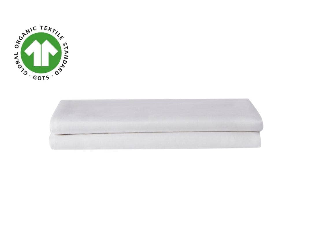 Organic Percale White Pillowcase Set