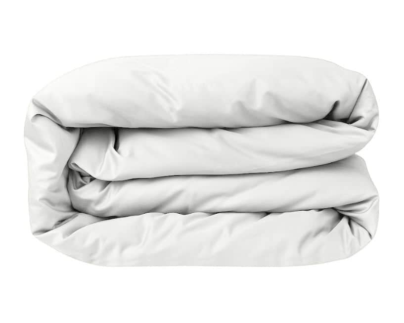 Folded Chalk comforter on a white background