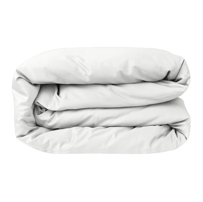 Folded Chalk comforter on a white background