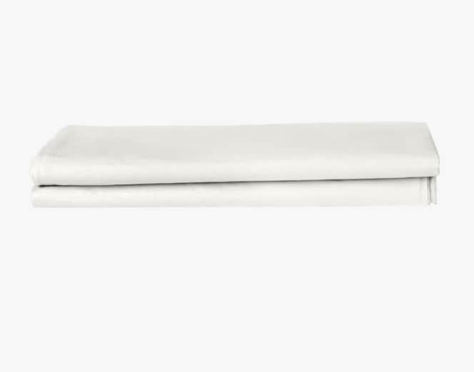 Refined Sateen Pillowcase in Chalk on a white background