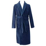 Navy Blue Velour Bathrobe