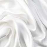 Close up of Mulberry White Silk Pillowcase | Skylark+Owl Linen Co.