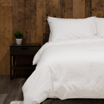 Washed Sateen Pillowcases Canada | White | Skylark+Owl Linen Co.