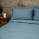 Washed Percale Duvet Cover | Baltic Blue | Skylark+Owl Linen Co.