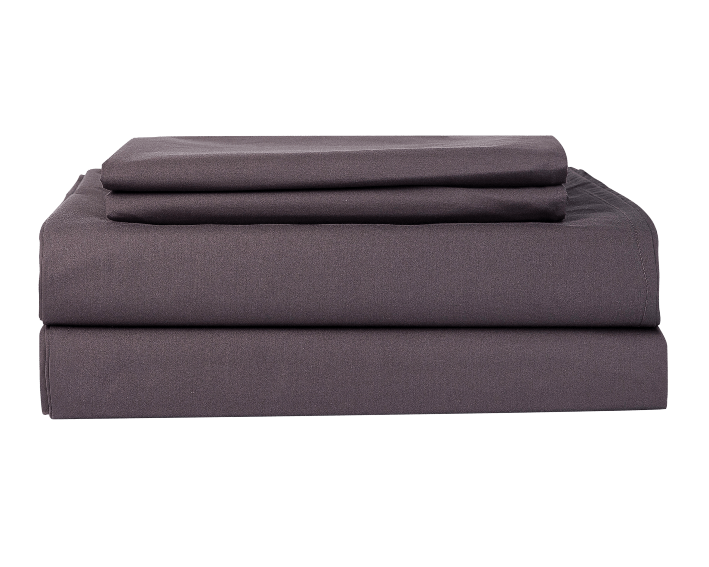 Essential Collection Percale Sheet set in Charcoal which includes 1 flat sheet, 1 fitted sheet and 2 pillowcases