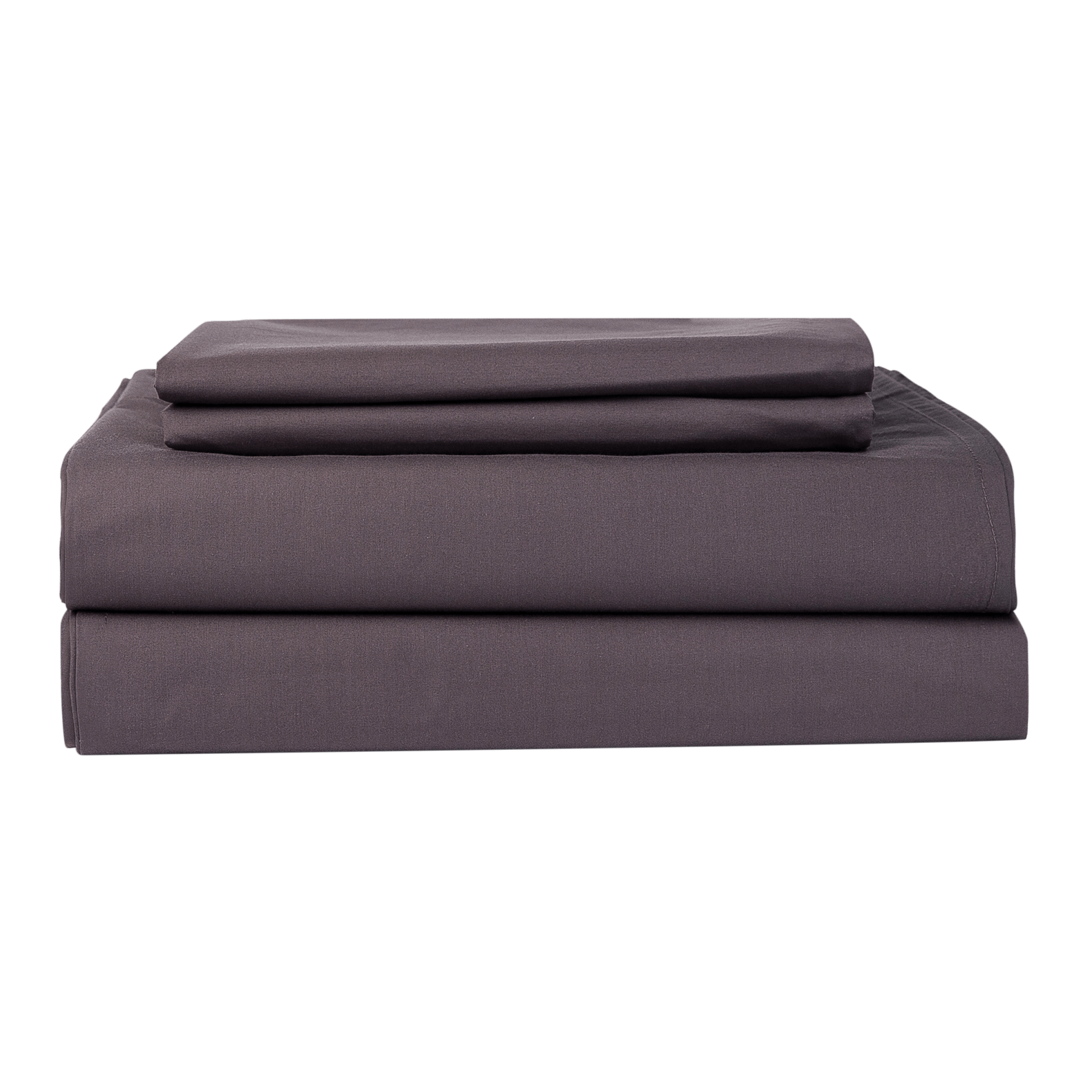 Essential Collection Percale Sheet set in Charcoal which includes 1 flat sheet, 1 fitted sheet and 2 pillowcases