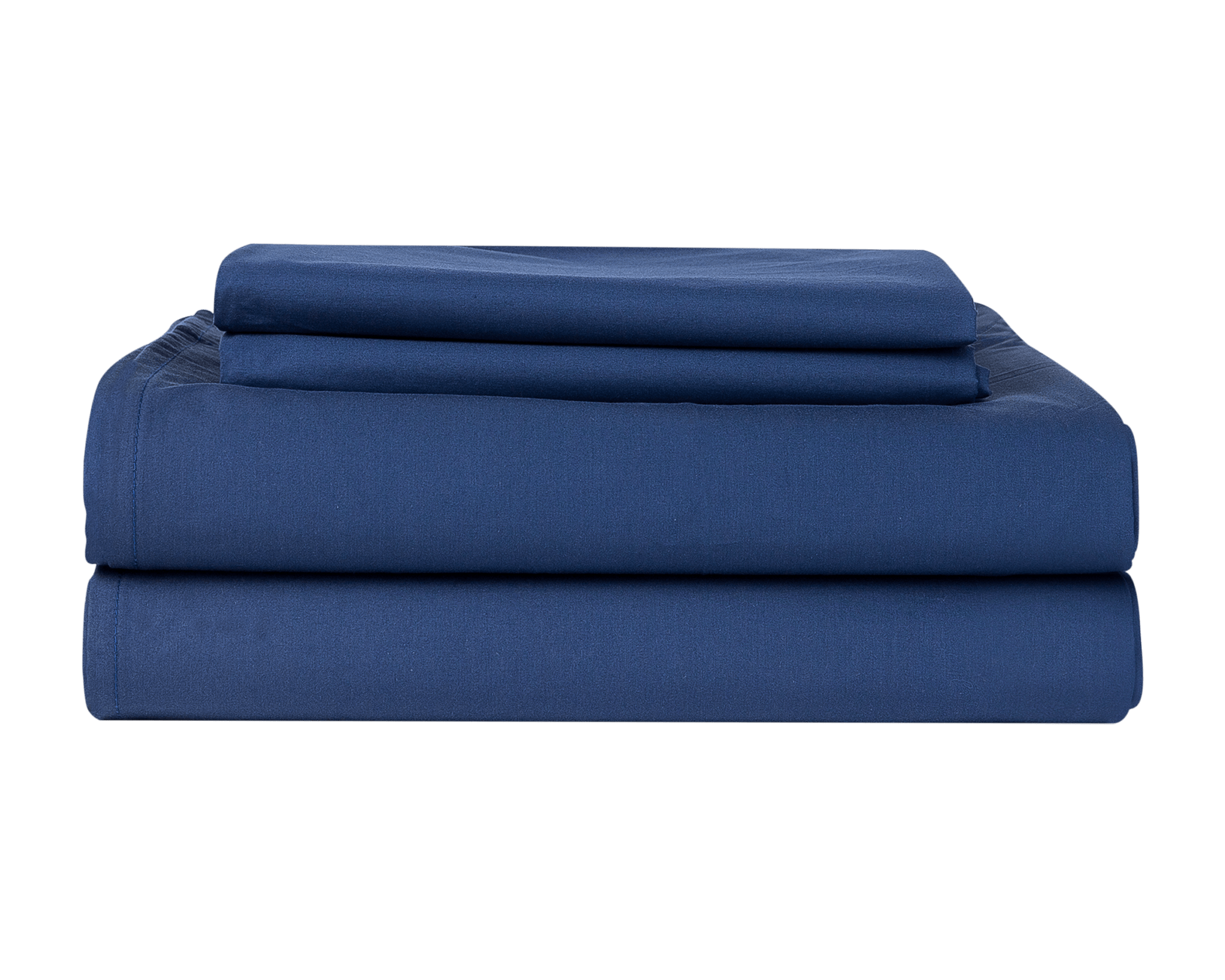 Essential Collection Percale Sheet set in Navy which includes 1 flat sheet, 1 fitted sheet and 2 pillowcases