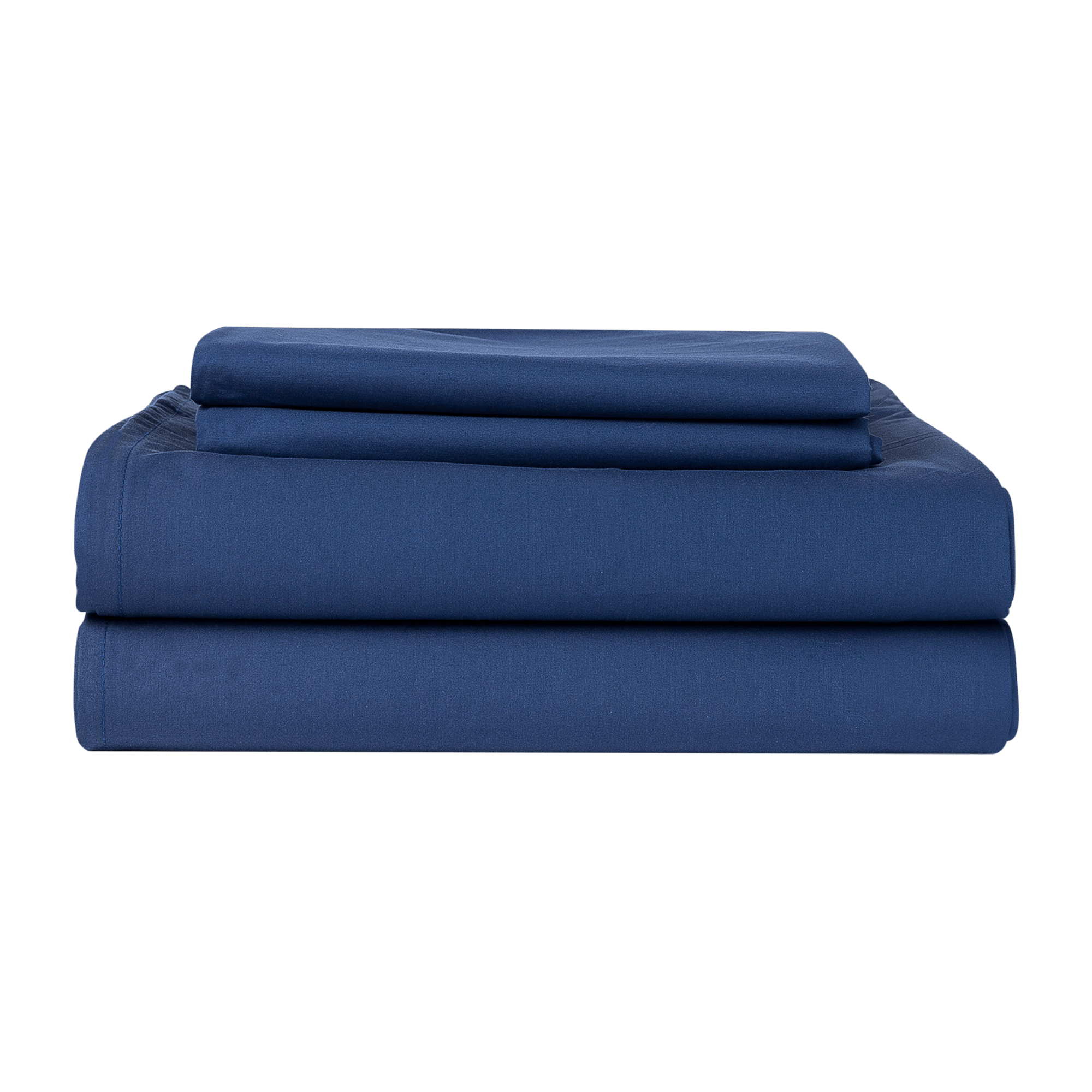 Essential Collection Percale Sheet set in Navy which includes 1 flat sheet, 1 fitted sheet and 2 pillowcases