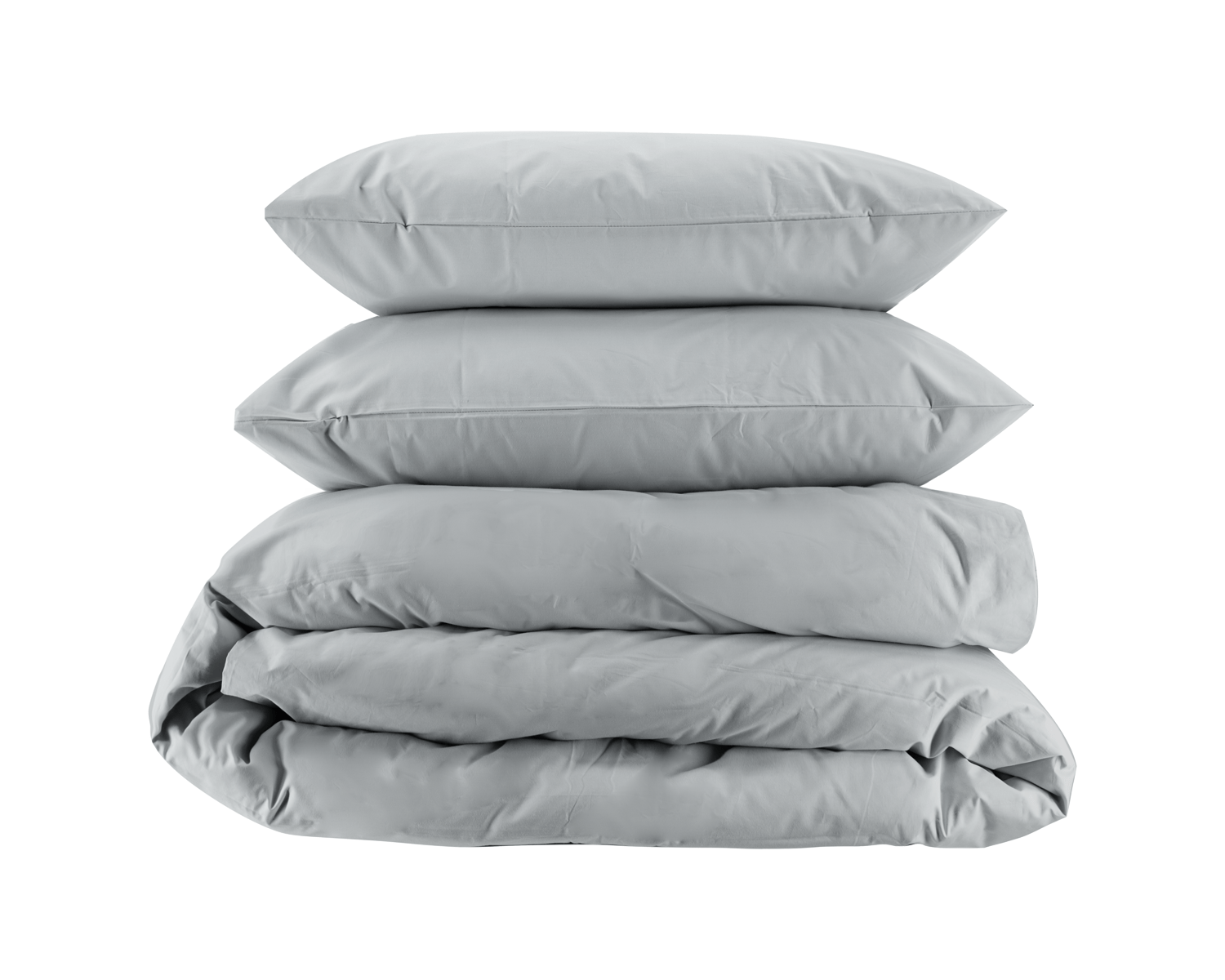 Light Grey Essential Collection Percale Duvet Cover and Pillowcase Set