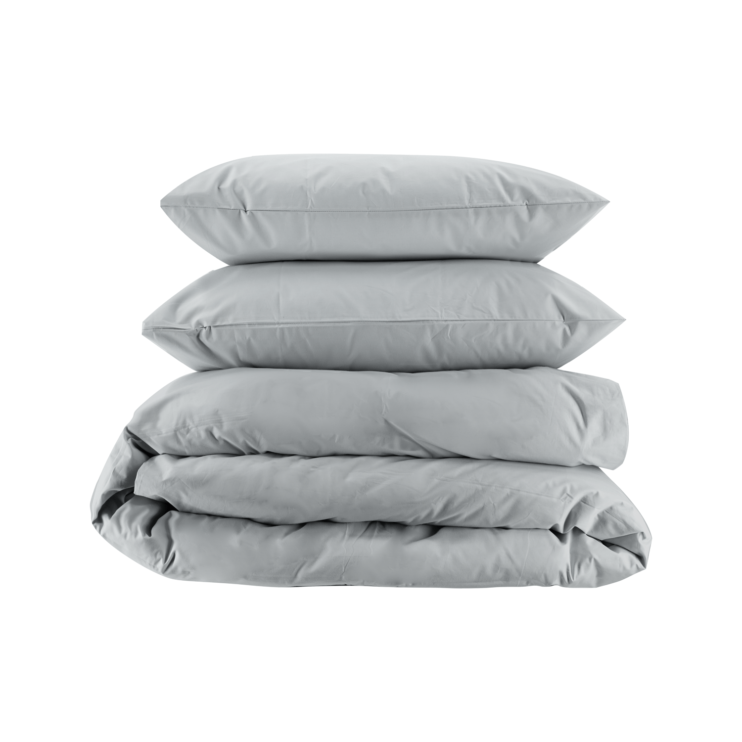 Light Grey Essential Collection Percale Duvet Cover and Pillowcase Set