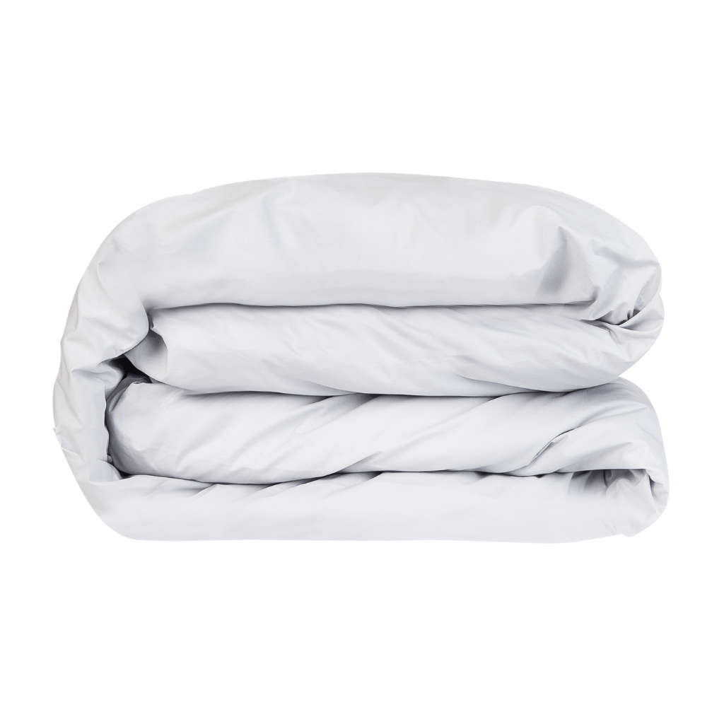 Essential Collection Percale Cotton Duvet Cover in Light Grey | Skylark+Owl Linen Co.