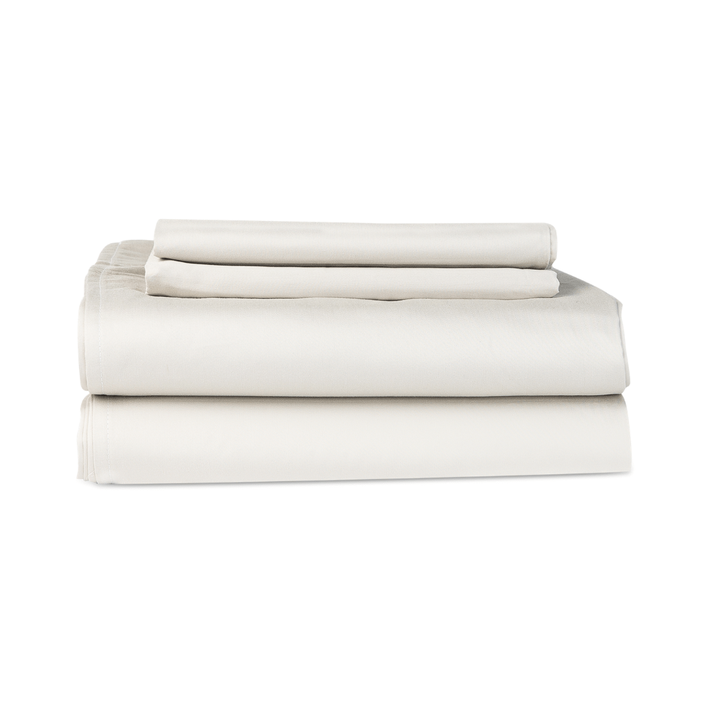 Folded Sand Refined sateen Sheet Set 2 pillow cases 1 Fitted sheet 1 Loose Sheet