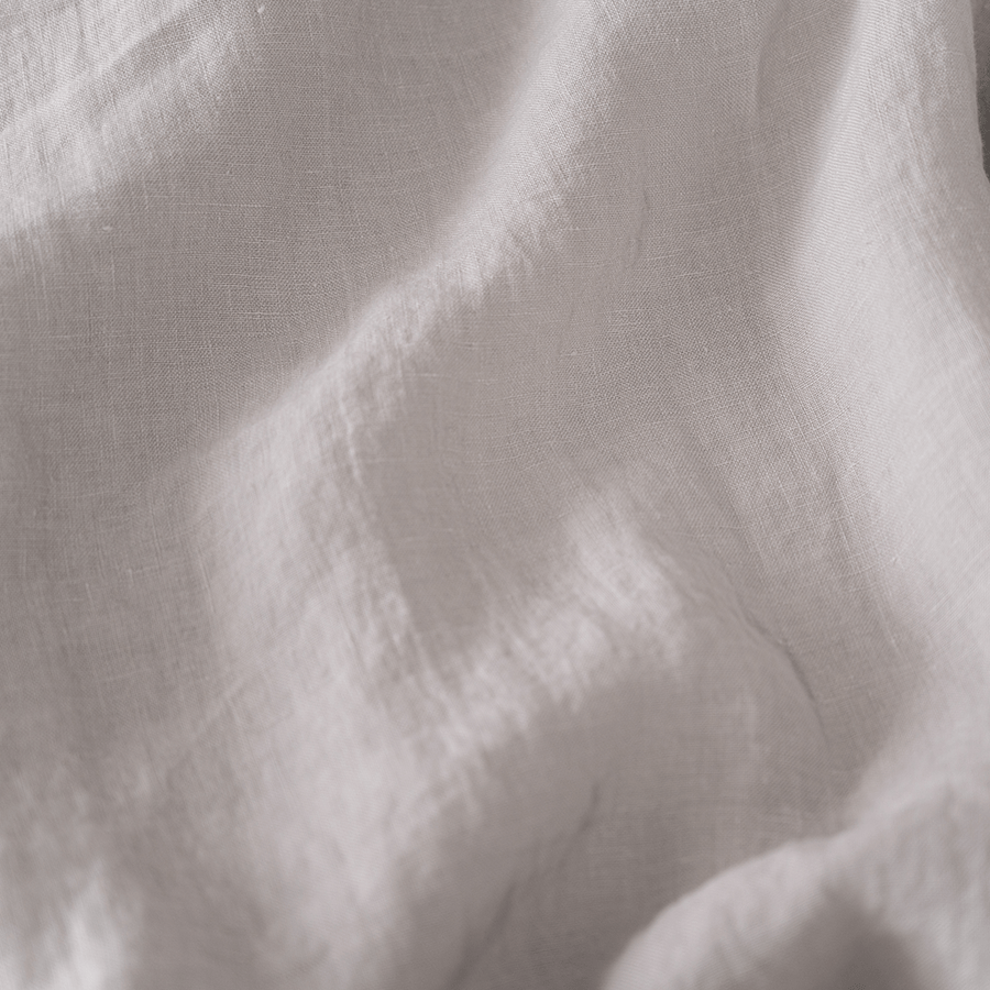 Close up of Linen Pillowcases in Mushroom