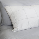 Bed featuring the Essential Collection Percale Pillowcases in Light Grey and in Light Grey