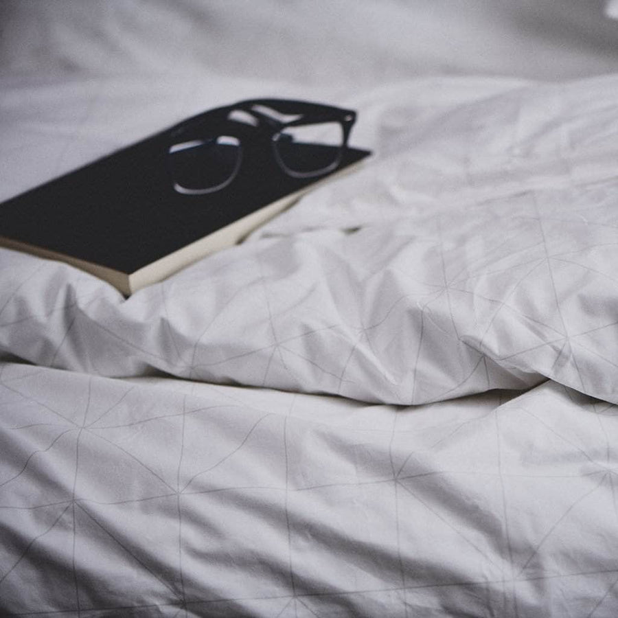 Essential Percale Duvet Cover - Natural Geometrics