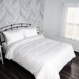 Bed with Essential Collection Percale Sheet Set in White